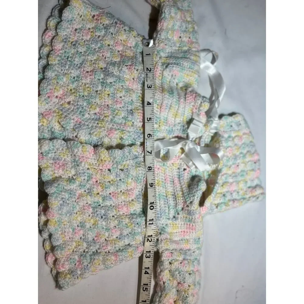 Handmade Crochet Baby Cardigan and Hat Set